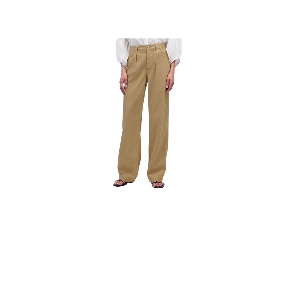 Madewell Jeans Women 32 Pleated Low-Slung Baggy Tan Airy Denim EUC NU265